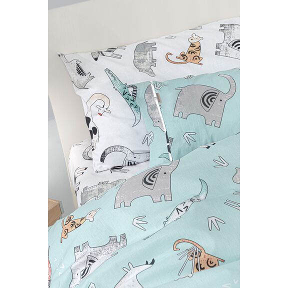 Σετ 3τμχ Βρεφικά Σεντόνια Zootopia Aqua Grey 115x170 guy Laroche  100% Cotton