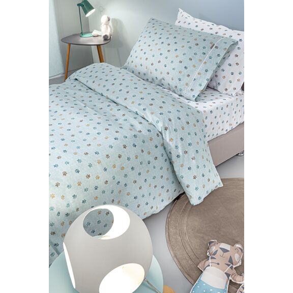 Σετ 3τμχ Παιδικά Σεντόνια paw Ciel 165x250 guy Laroche  100% Cotton