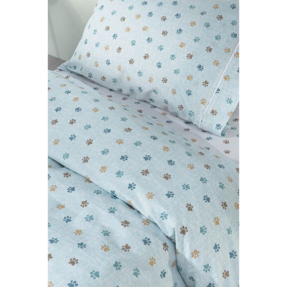 Σετ 3τμχ Παιδικά Σεντόνια paw Ciel 165x250 guy Laroche  100% Cotton
