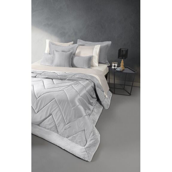 Πάπλωμα σετ 3 Τεμαχίων Chevron Silver 240x250 guy Laroche Silver 100% Microsatin