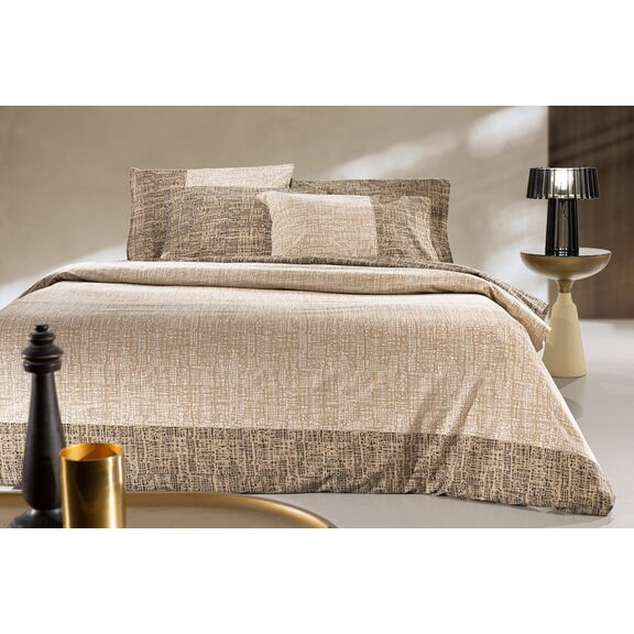 Σετ 2τμχ Παπλωματοθήκη Valley Toffee 165x225 guy Laroche  100% Cotton Percale
