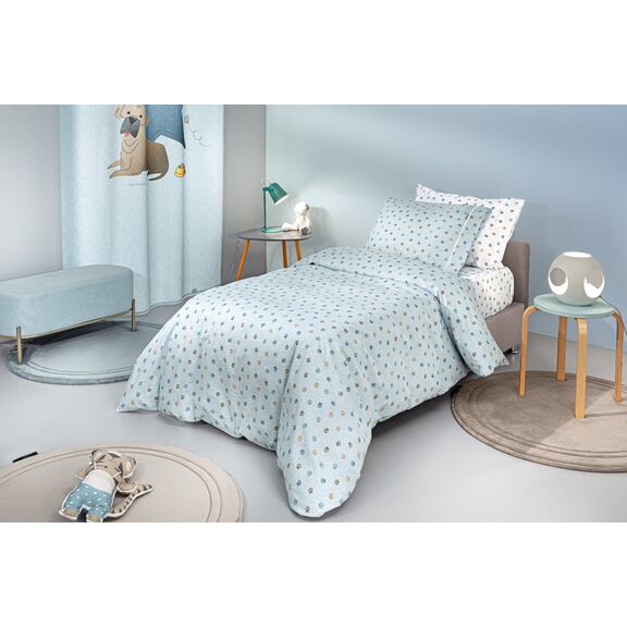 Σετ 2τμχ Παιδική Παπλωματοθήκη paw Ciel 165x225 guy Laroche  100% Cotton