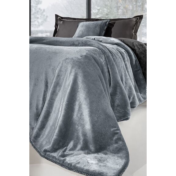 Σετ 2τμχ Κουβέρτα Velvet Cement 160x220 guy Laroche  100% Flannel