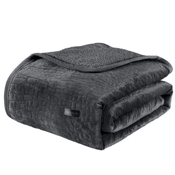 Σετ 2τμχ Κουβέρτα Bolzano Anthracite 160x220 guy Laroche  100% Velvet Pol.