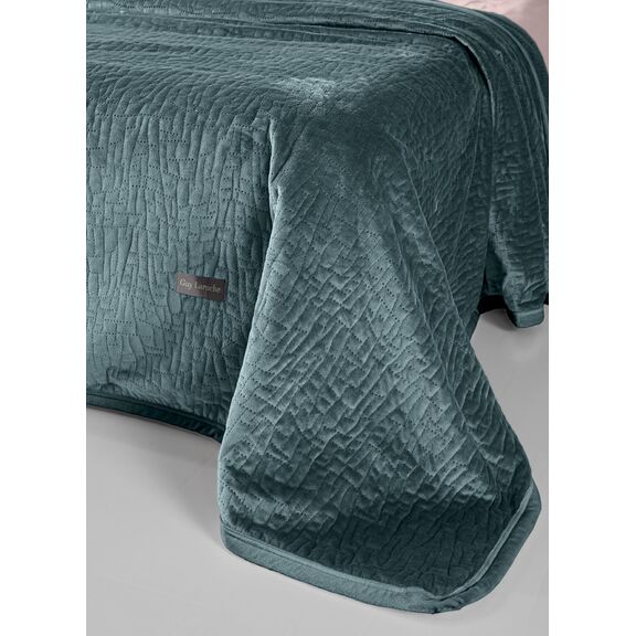Σετ 2τμχ Κουβέρτα Bolzano Emerald 160x220 guy Laroche  100% Velvet Pol.