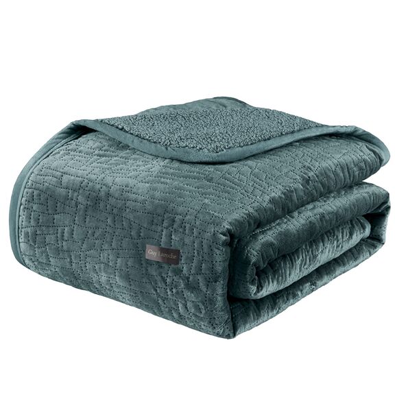 Σετ 2τμχ Κουβέρτα Bolzano Emerald 160x220 guy Laroche  100% Velvet Pol.