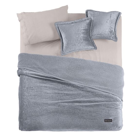 Σετ 2τμχ Κουβέρτα Bolzano Silver 160x220 guy Laroche  100% Velvet Pol.