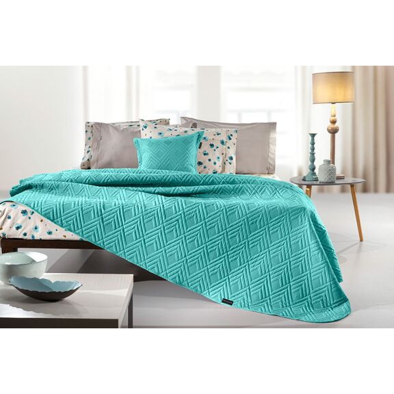 Σετ 2τμχ. Κουβερλί Curves Petrol 250x240 guy Laroche Petrol 100% Fine Microfiber