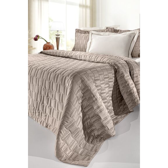Σετ 3τμχ Κουβερλί Brick Taupe 240x250 guy Laroche  100% Microsatin