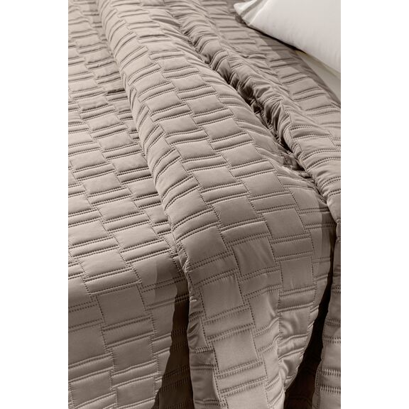 Σετ 3τμχ Κουβερλί Brick Taupe 240x250 guy Laroche  100% Microsatin