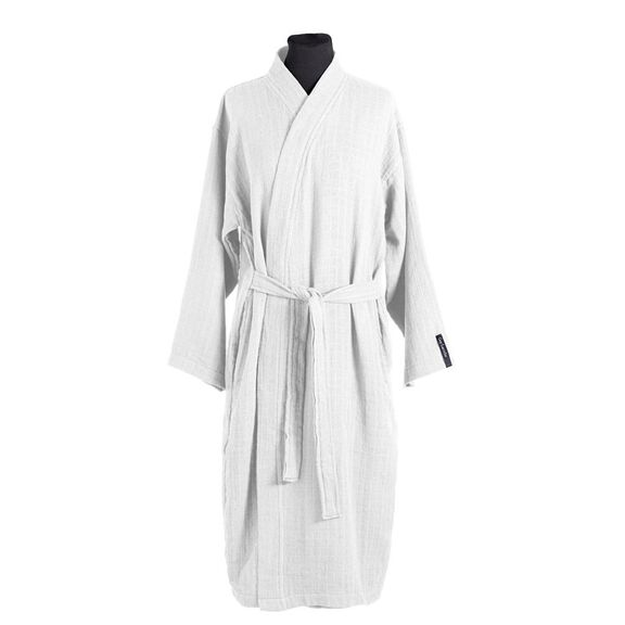 Μπουρνούζι Supreme White Medium + Πουγκί Καλλυτνικών guy Laroche  100% Organic Cotton