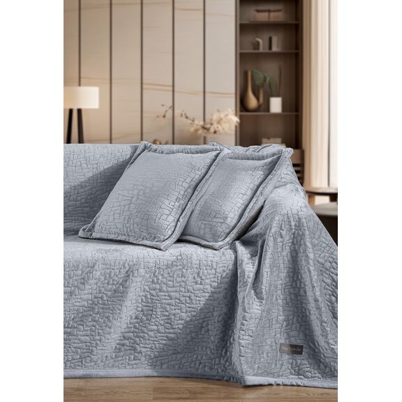 Ριχτάρι Bolzano Silver 130x170 + Διακοσμητικό Μαξιλάρι guy Laroche  100% Velvet Pol.