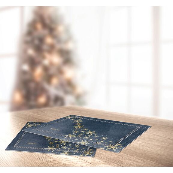 Σουπλά Χριστουγεννιάτικο 3042 Blue Laser cut 45x33 Saint Clair  100% Polyester
