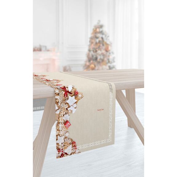 Χριστουγεννιάτικη Τραβέρσα 2010 Laser cut 40x160 Saint Clair  100% Polyester