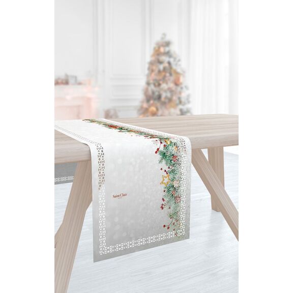 Χριστουγεννιάτικη Τραβέρσα 2029 Laser cut 40x160 Saint Clair  100% Polyester