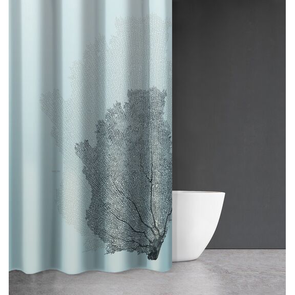 Κουρτίνα Μπάνιου Seawater des 621 sky με Κρίκους 180x200 Saint Clair  100% Polyester