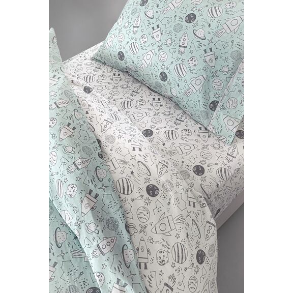 Σετ 3τμχ. Παιδικά Σεντόνια Cosmic 165x250 guy Laroche Mint 100% Cotton