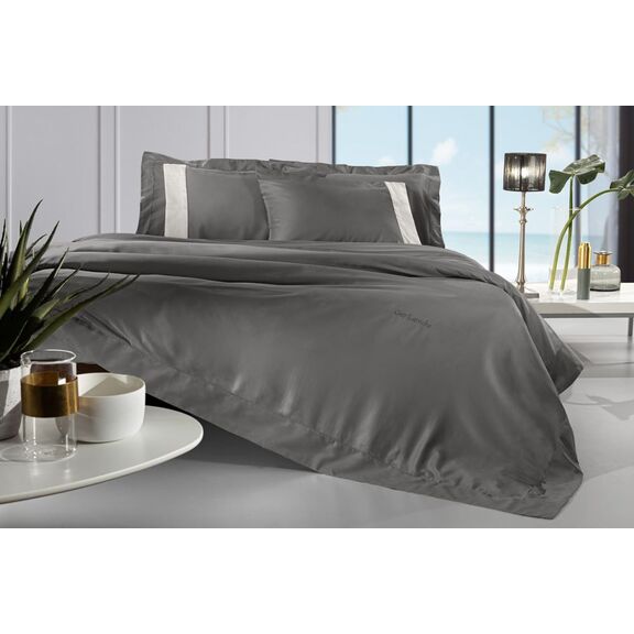 Σετ 3τμχ Παπλωματοθήκη Silky Anthracite 245x245 guy Laroche  100% Cotton Satin
