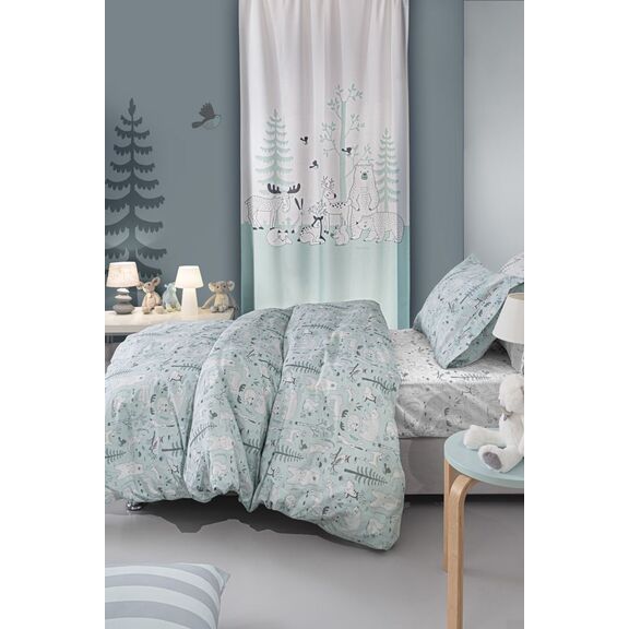 Σετ 2τμx. Παιδικής Παπλωματοθήκης Forest Mist 165x225 guy Laroche Mint 100% Cotton