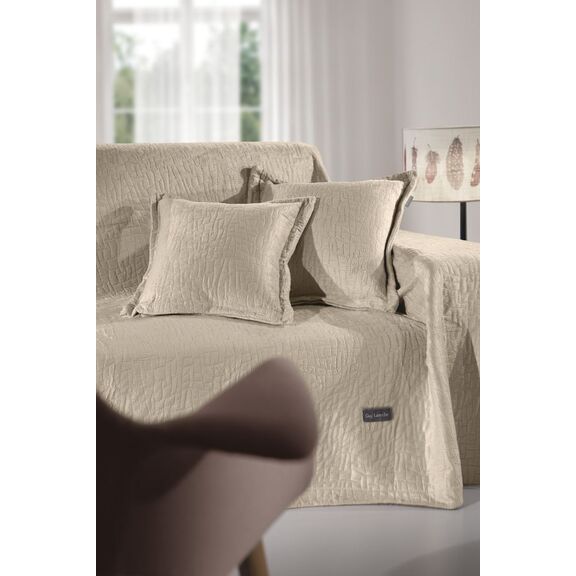 Ριχτάρι Avon Camel 170x250 (Διθέσιος) + Διακοσμητικό Μαξιλάρι 40x40+3 guy Laroche  100% Polyester