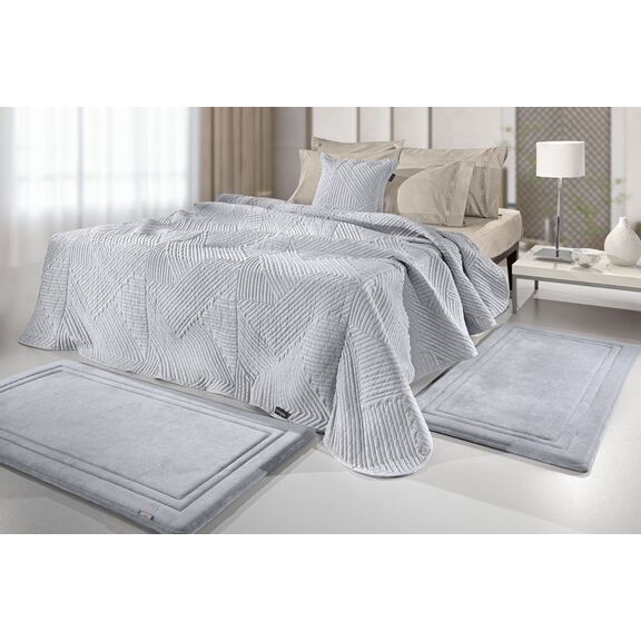 Σετ 3τμχ Χαλί Softy Silver guy Laroche  100% Pol. With Memory Foam