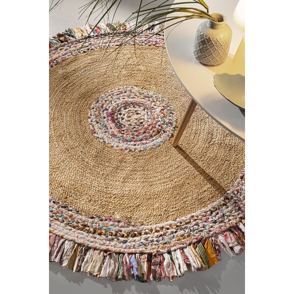 Χαλί Rugget Multi Round 150εκ. guy Laroche  50% Cotton, 50% Jute