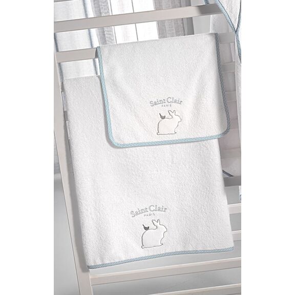 Σετ 2τμχ. Βρεφικές Πετσέτες Lapin Blue Saint Clair Blue 100% Βαμβάκι
