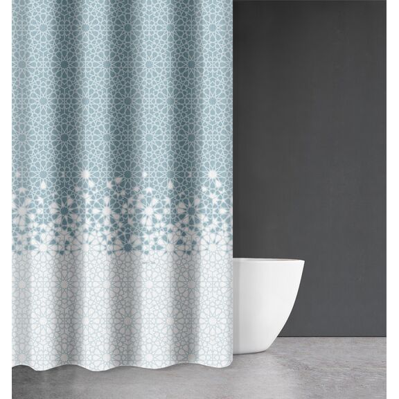 Κουρτίνα Μπάνιου Abstract des 117 sky με Κρίκους 240x185 Saint Clair  100% Polyester