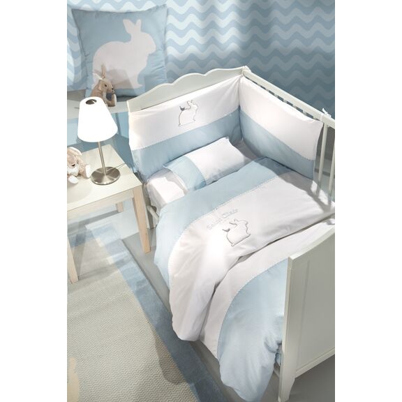 Σετ 5τμχ Βρεφική Προίκα Lapin Blue Saint Clair  100% Βαμβάκι