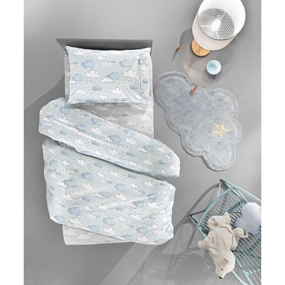 Σετ 2τμx. Παπλωματοθήκη Cloudy Light Blue 165x225 guy Laroche Light Blue 100% Cotton
