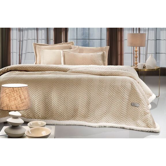 Κουβέρτα Velluto oro 220x240 guy Laroche Gold 100% Μικροΐνες