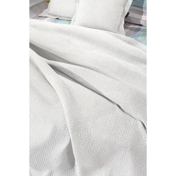 Κουβέρτα Rain Snow White 245x260 guy Laroche  60% Cotton, 40% Polyester Jacquard