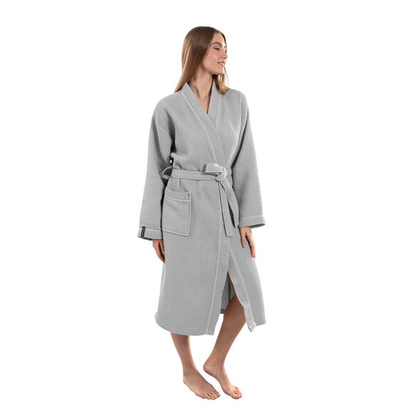 Μπουρνούζι Basic Grey Πικέ Medium guy Laroche  60% Cotton - 40% Polyester