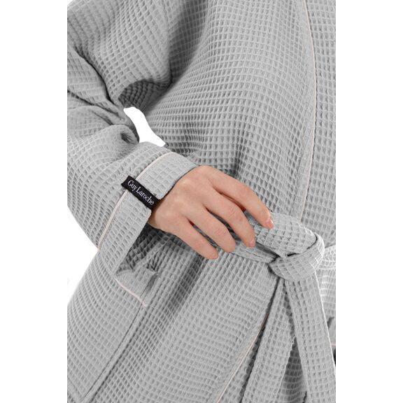 Μπουρνούζι Basic Grey Πικέ Medium guy Laroche  60% Cotton - 40% Polyester