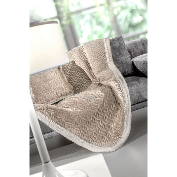 Ριχτάρι Ristretto oro 130x170 σετ 2 τμχ (2 Όψεων) guy Laroche Sand 100% Polyester Ultrasoft