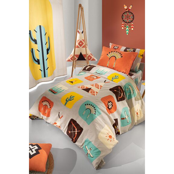 Σετ Παπλωματοθήκη Indian 165x225 Saint Clair  100% Cotton
