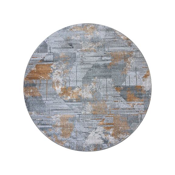 Χαλί Feathers Grey Gold Στρόγγυλοxαλί165