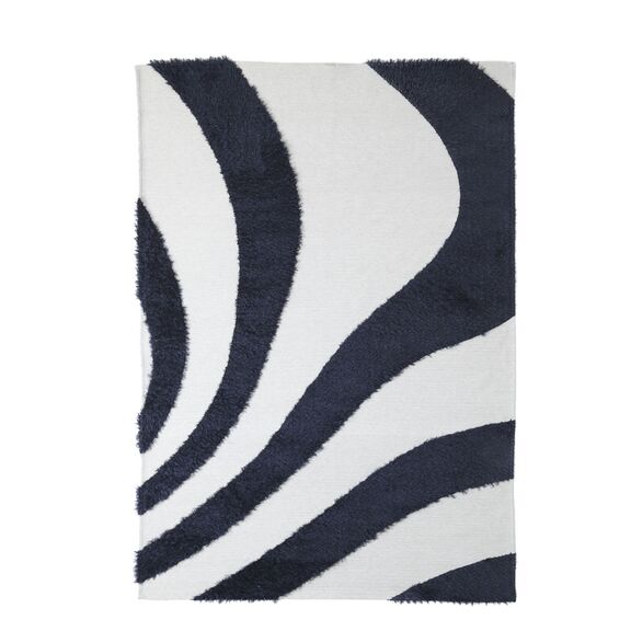 Χαλί Toscana Shaggy Branco Black White Royal Carpet