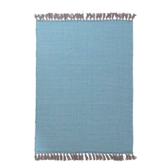 Χαλί Urban Cotton Kilim Houndstooth Caribbean sea Royal Carpet
