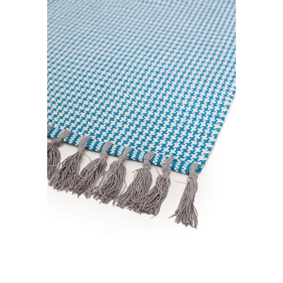 Χαλί Urban Cotton Kilim Houndstooth Caribbean sea Royal Carpet