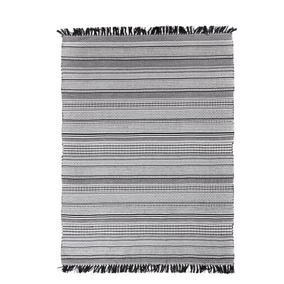 Χαλί Urban Cotton Kilim Samaira Black White Royal Carpet