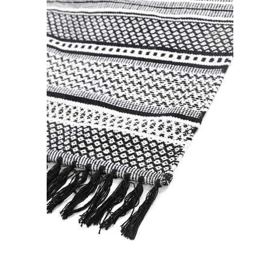 Χαλί Urban Cotton Kilim Samaira Black White Royal Carpet