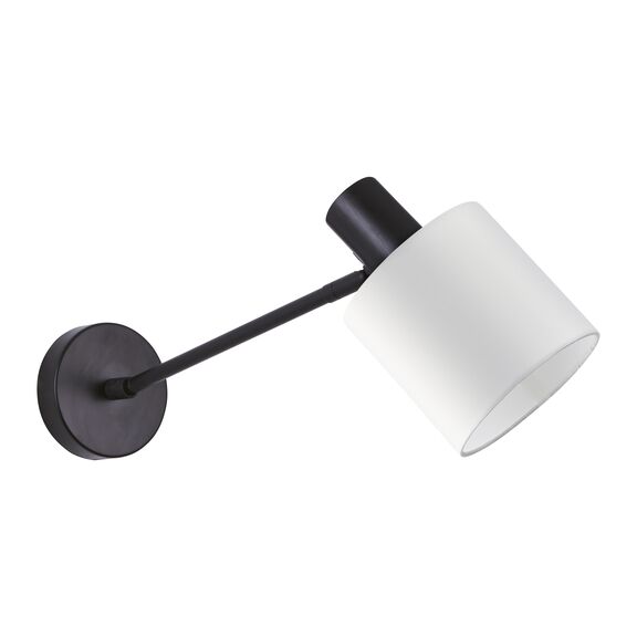 Se21-bl-22-sh1 Adept Black Wall Lamp White Shade+
