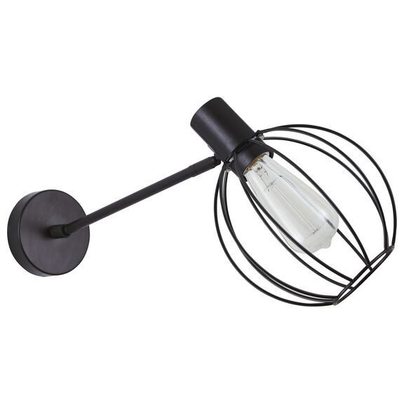 Se21-bl-22-gr2 Adept Black Wall Lamp Black Metal Grid+