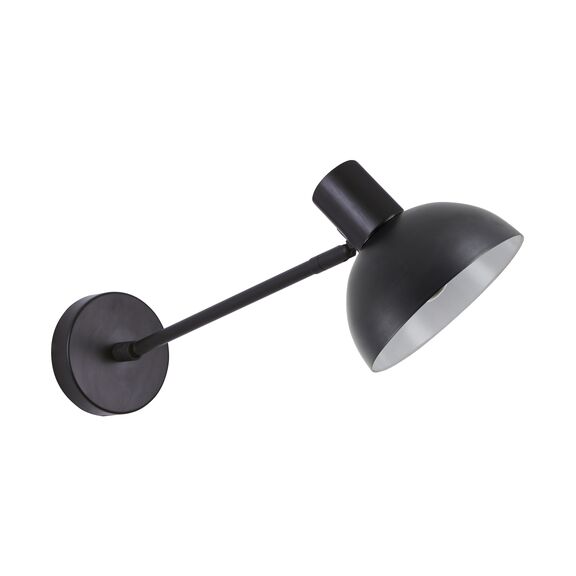 Se21-bl-22-ms3 Adept Black Wall Lamp Black Metal Shade+
