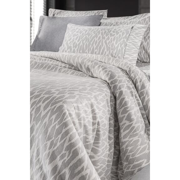 Σετ 4τμχ Σεντόνια Magma Silver Flannel με Λάστιχο 165x200+35 guy Laroche  100% Cotton Flannel