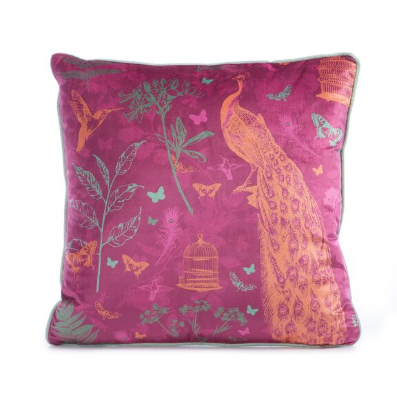 Διακοσμητικό Μαξιλάρι 45x45cm Πολυεστέρας nef-nef living collection birds of paradise - fuchsia 0363