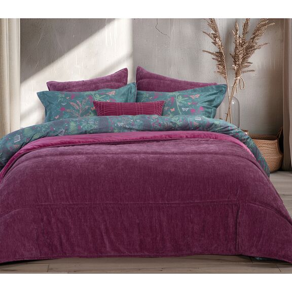 Κουβέρτα-Πάπλωμα Υπέρδιπλο 240x220cm chenille polyester nef-nef premium collection paradise - rose 0