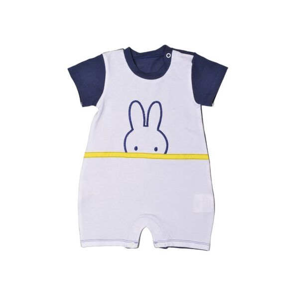Miffy Des.10 Φορμάκι Καλοκαιρινό Λευκό με Κέντημα 9-12 Mηνών/74 cm