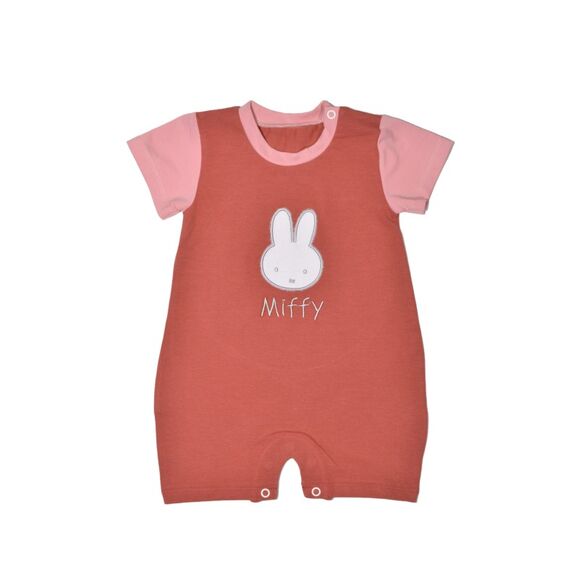 Miffy Des.17 Φορμάκι Καλοκαιρινό ροζ Σκούρο με Κέντημα 0-3 Mηνών/56 cm